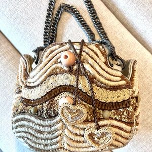 Vintage Jamin Puech Designer Rafia and Leather Handbag Paris